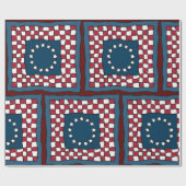 Rustic Patriotic Americana Quilt Pattern Verenigde Cadeaupapier (Vlak)