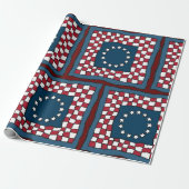 Rustic Patriotic Americana Quilt Pattern Verenigde Cadeaupapier (Uitgerold)