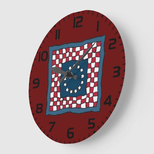 Rustic Patriotic Americana Quilt Pattern Verenigde Grote Klok (Hoek)
