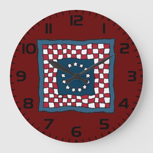 Rustic Patriotic Americana Quilt Pattern Verenigde Grote Klok (Voorkant)