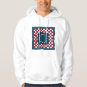 Rustic Patriotic Americana Quilt Pattern Verenigde Hoodie (Voorkant)