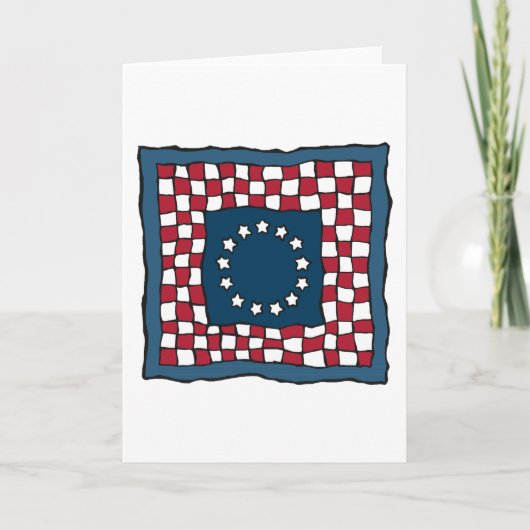 Rustic Patriotic Americana Quilt Pattern Verenigde Kaart (Voorkant)
