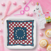 Rustic Patriotic Americana Quilt Pattern Verenigde Papieren Bordje (Feest)
