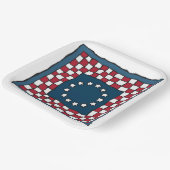 Rustic Patriotic Americana Quilt Pattern Verenigde Papieren Bordje (Gebogen)
