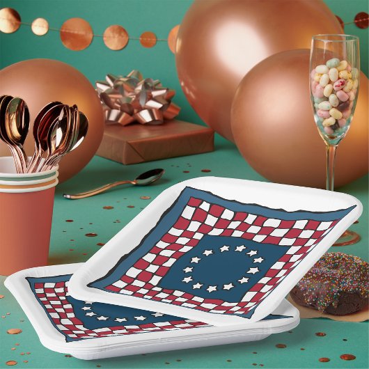 Rustic Patriotic Americana Quilt Pattern Verenigde Papieren Bordje