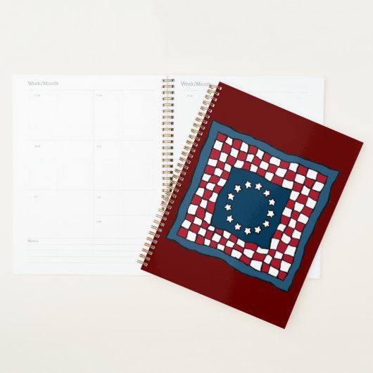 Rustic Patriotic Americana Quilt Pattern Verenigde Planner (Display)