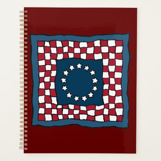 Rustic Patriotic Americana Quilt Pattern Verenigde Planner (Voorkant)