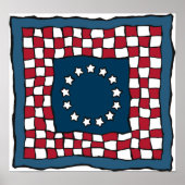Rustic Patriotic Americana Quilt Pattern Verenigde Poster (Voorkant)