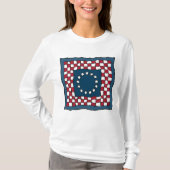 Rustic Patriotic Americana Quilt Pattern Verenigde T-shirt (Voorkant)