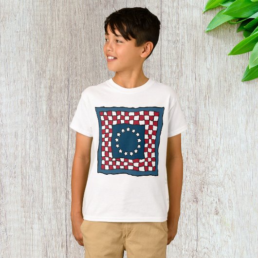 Rustic Patriotic Americana Quilt Pattern Verenigde T-shirt