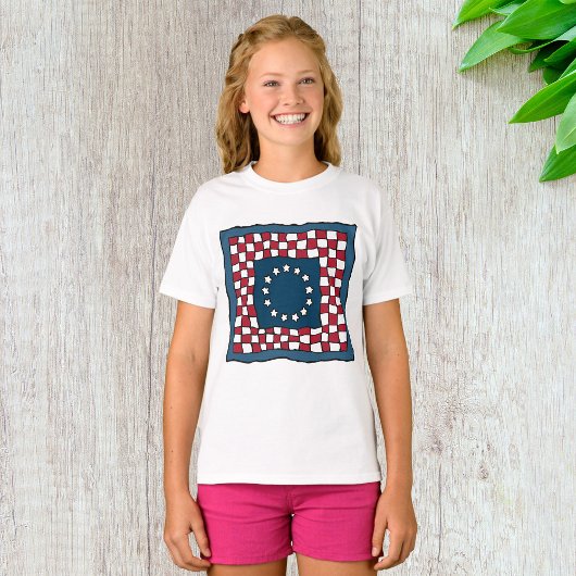 Rustic Patriotic Americana Quilt Pattern Verenigde T-shirt