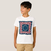 Rustic Patriotic Americana Quilt Pattern Verenigde T-shirt (Voorkant volledig)