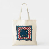Rustic Patriotic Americana Quilt Pattern Verenigde Tote Bag (Achterkant)