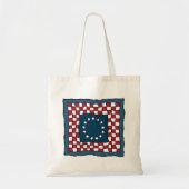 Rustic Patriotic Americana Quilt Pattern Verenigde Tote Bag (Voorkant)