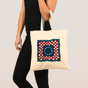 Rustic Patriotic Americana Quilt Pattern Verenigde Tote Bag