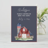 Rustic Patriotic Family Reunion Kaart (Staand voorkant)