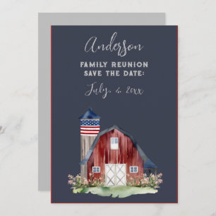Rustic Patriotic Family Reunion Kaart