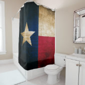 Rustic Patriotic Flag in Texas Douchegordijn (In situ)