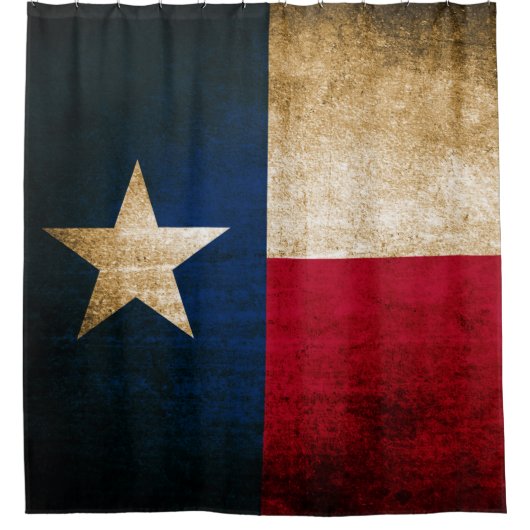 Rustic Patriotic Flag in Texas Douchegordijn (Voorkant)