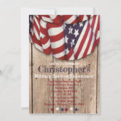 Rustic Patriotic Red White Blue Service Enlistment Kaart (Voorkant)