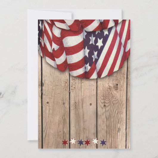 Rustic Patriotic Red White Blue Service Enlistment Kaart (Achterkant)