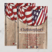 Rustic Patriotic Red White Blue Service Enlistment Kaart (Voorkant / Achterkant)