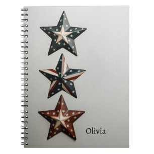 Rustic Patriotic Star Notitieboek - Americana Desi