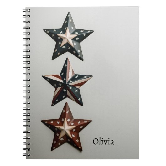 Rustic Patriotic Star Notitieboek - Americana Desi (Voorkant)