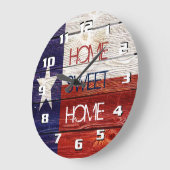 Rustic Patriotic Texas Flag op houtextuur Grote Klok (Hoek)