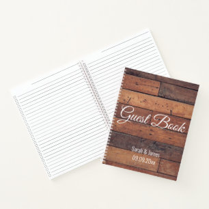Rustic Pattern Barn Wedding Vrijgezellenfeest Gast Notitieboek