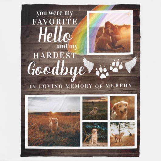 Rustic Paw Drukt Aangepaste foto van voetstuk Fleece Deken (Voorkant)