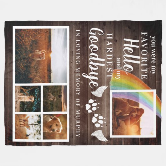 Rustic Paw Drukt Aangepaste foto van voetstuk Fleece Deken (Voorkant (Horizontaal))