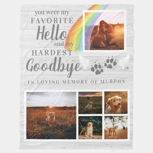 Rustic Paw Drukt Aangepaste foto van voetstuk Fleece Deken (Voorkant)