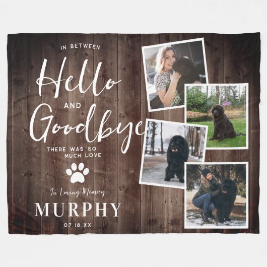 Rustic Paw Drukt Aangepaste foto van voetstuk Fleece Deken (Voorkant (Horizontaal))