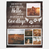 Rustic Paw Drukt Aangepaste foto van voetstuk Fleece Deken (Voorkant)