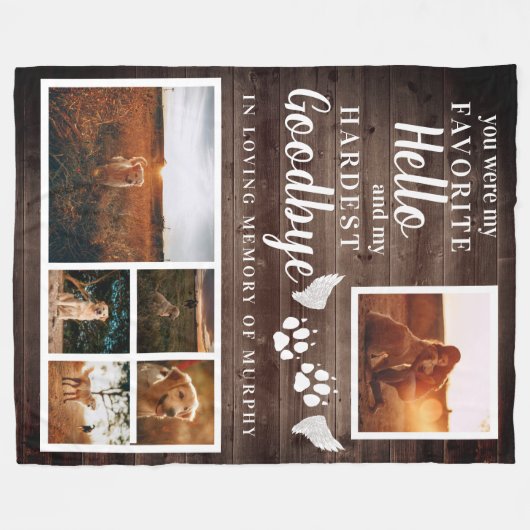 Rustic Paw Drukt Aangepaste foto van voetstuk Fleece Deken (Voorkant (Horizontaal))