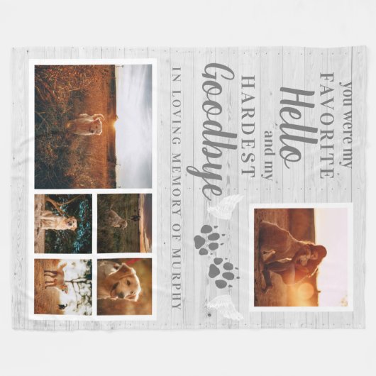 Rustic Paw Drukt Aangepaste foto van voetstuk Fleece Deken (Voorkant (Horizontaal))