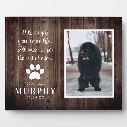 Rustic Paw Drukt Aangepaste foto van voetstuk Fotoplaat (Voorkant)