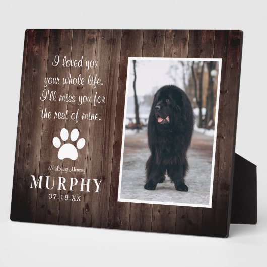 Rustic Paw Drukt Aangepaste foto van voetstuk Fotoplaat (Zijkant)