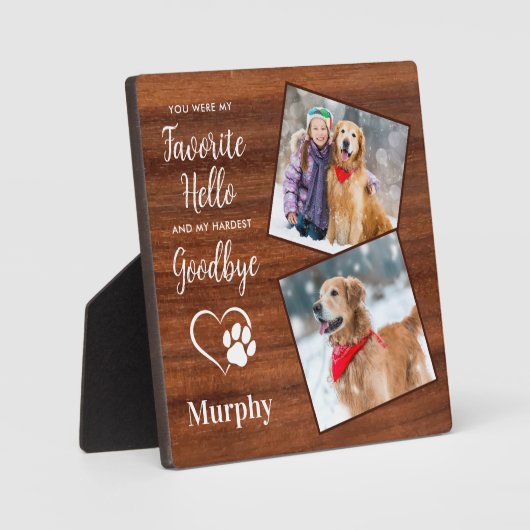 Rustic Paw Drukt Aangepaste foto van voetstuk Fotoplaat (Voorkant)