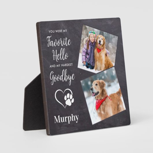 Rustic Paw Drukt Aangepaste foto van voetstuk Fotoplaat (Voorkant)