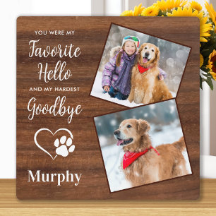 Rustic Paw Drukt Aangepaste foto van voetstuk Fotoplaat