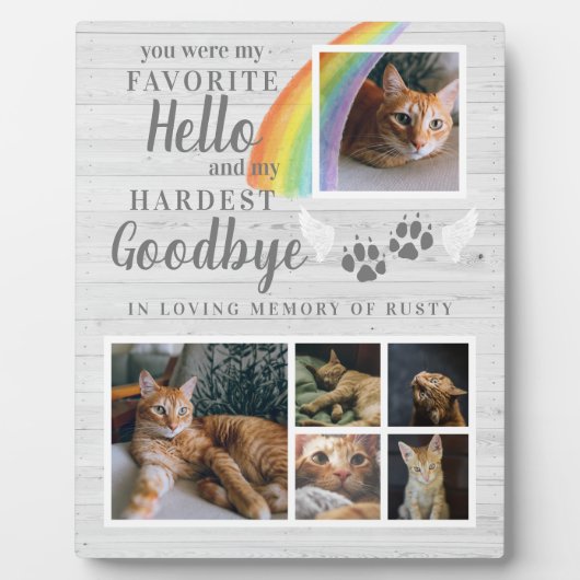 Rustic Paw Drukt Aangepaste foto van voetstuk Fotoplaat (Voorkant)