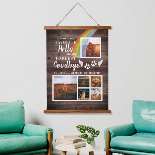 Rustic Paw Drukt Aangepaste foto van voetstuk Hangend Wandkleed (Woonkamer)