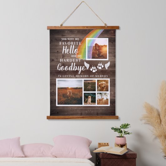 Rustic Paw Drukt Aangepaste foto van voetstuk Hangend Wandkleed (Slaapkamer)