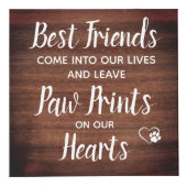 Rustic Paw Drukt Aangepaste foto van voetstuk Kubus (Rechts)