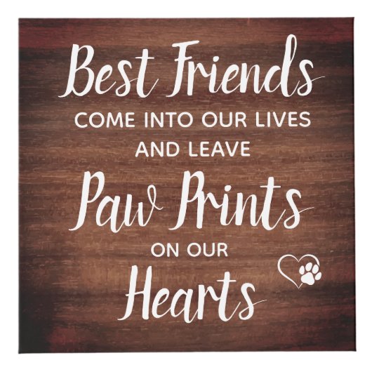 Rustic Paw Drukt Aangepaste foto van voetstuk Kubus (Rechts)