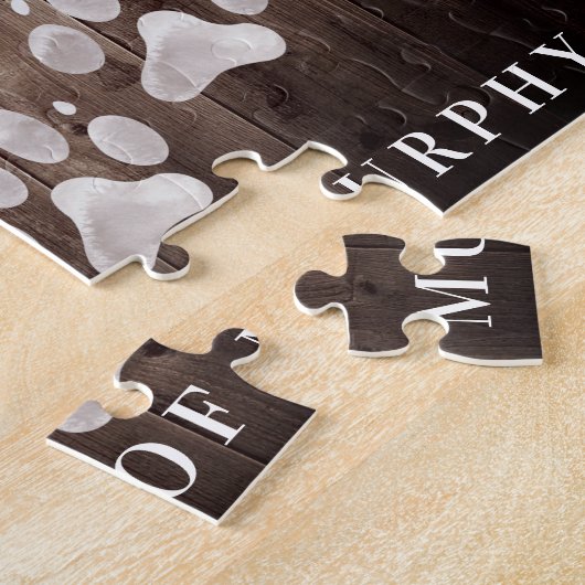 Rustic Paw Drukt Aangepaste foto van voetstuk Legpuzzel (Zijkant)