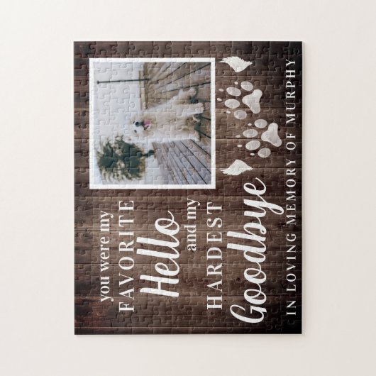 Rustic Paw Drukt Aangepaste foto van voetstuk Legpuzzel (Verticaal)