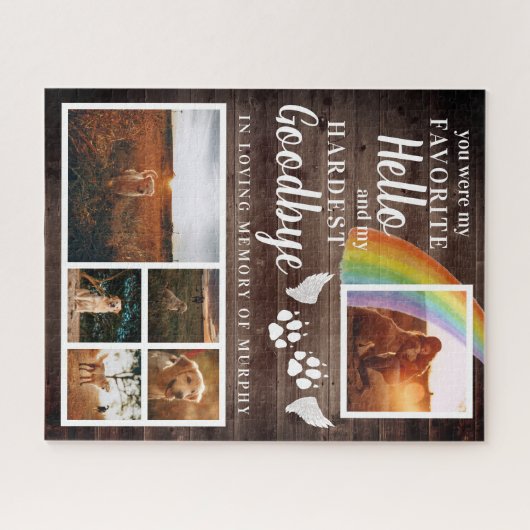 Rustic Paw Drukt Aangepaste foto van voetstuk Legpuzzel (Horizontaal)